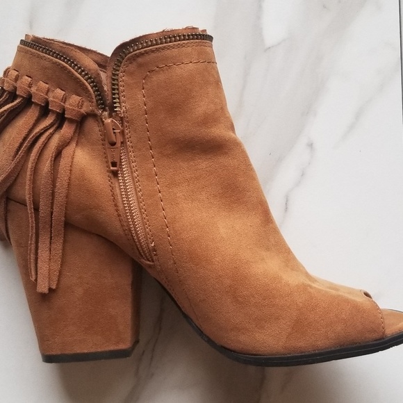 Dolce Vita Cognac Sue Fringe Ankle Booties, Sz 9.5 - Picture 5 of 8